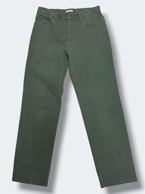 Olive Green Straight Leg Jeans Stretch Mid Rise Casual Pants Women’s 8 Jones NY